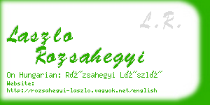 laszlo rozsahegyi business card